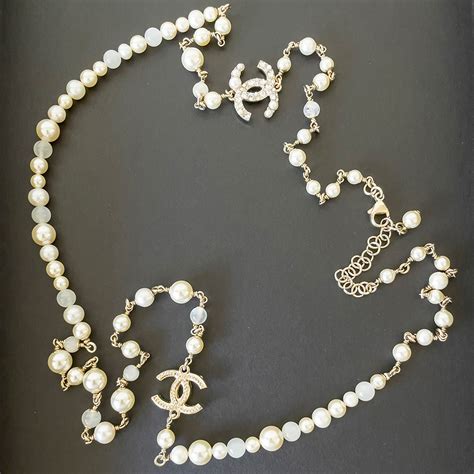 fake chanel pearl necklace|chanel pearl necklace etsy.